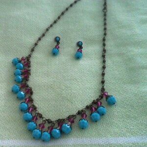 Beaded Necklace with matching earrings